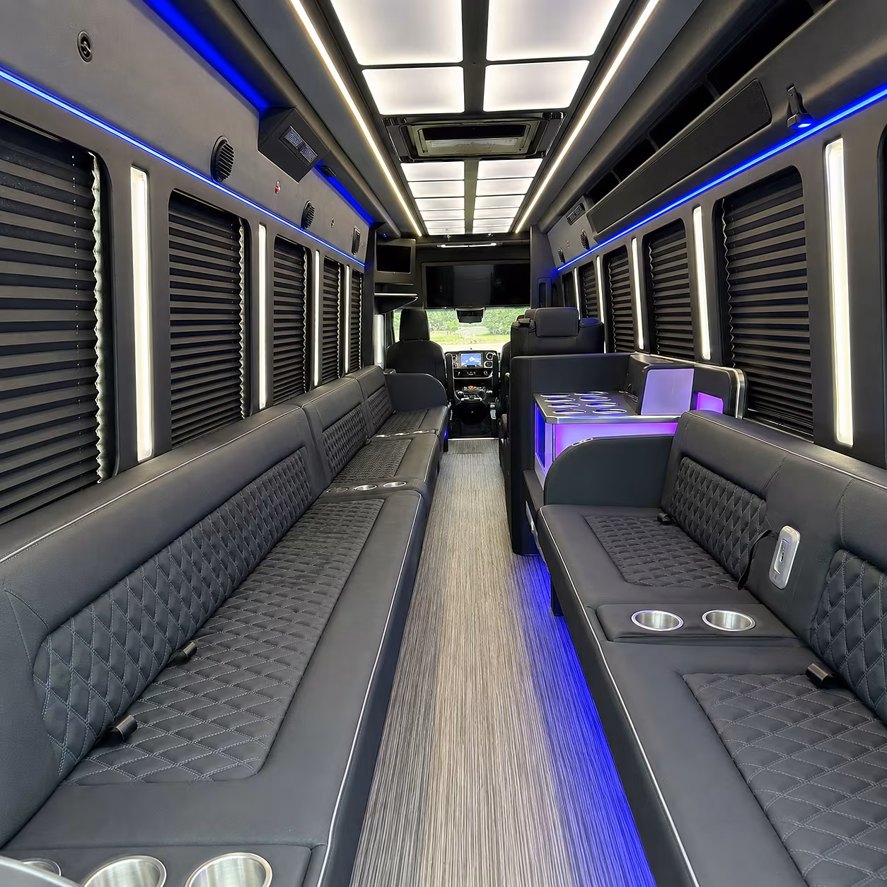 New York Private Event Transportation party bus interior