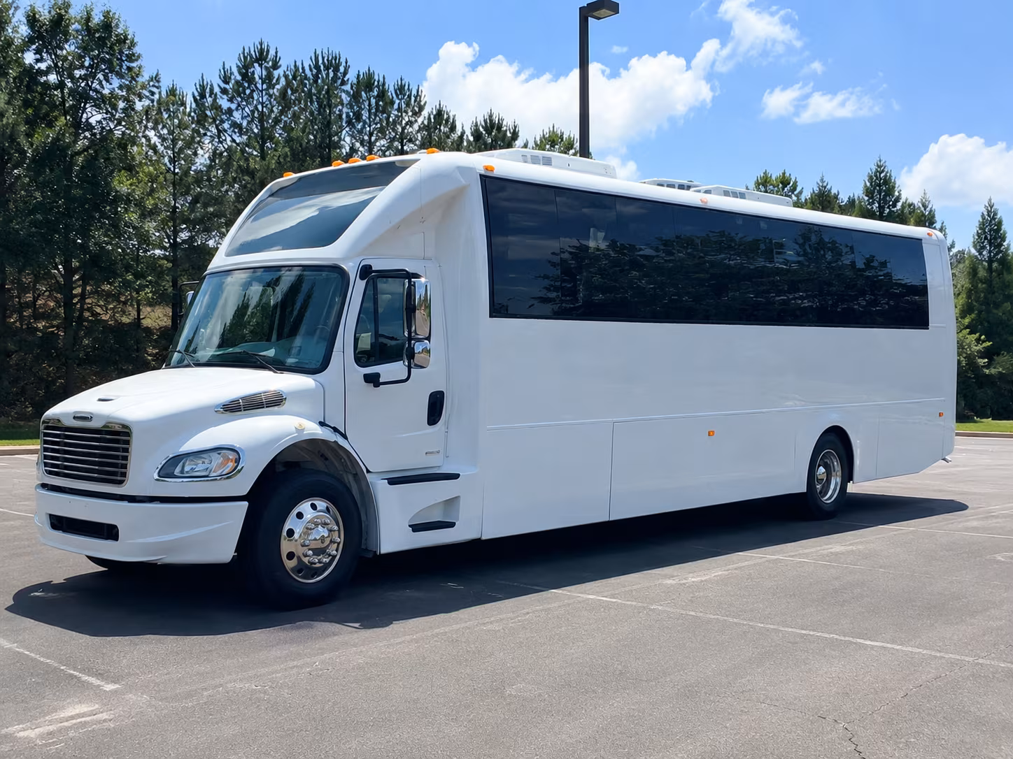 New York Sporting Event Transportation party bus exterior