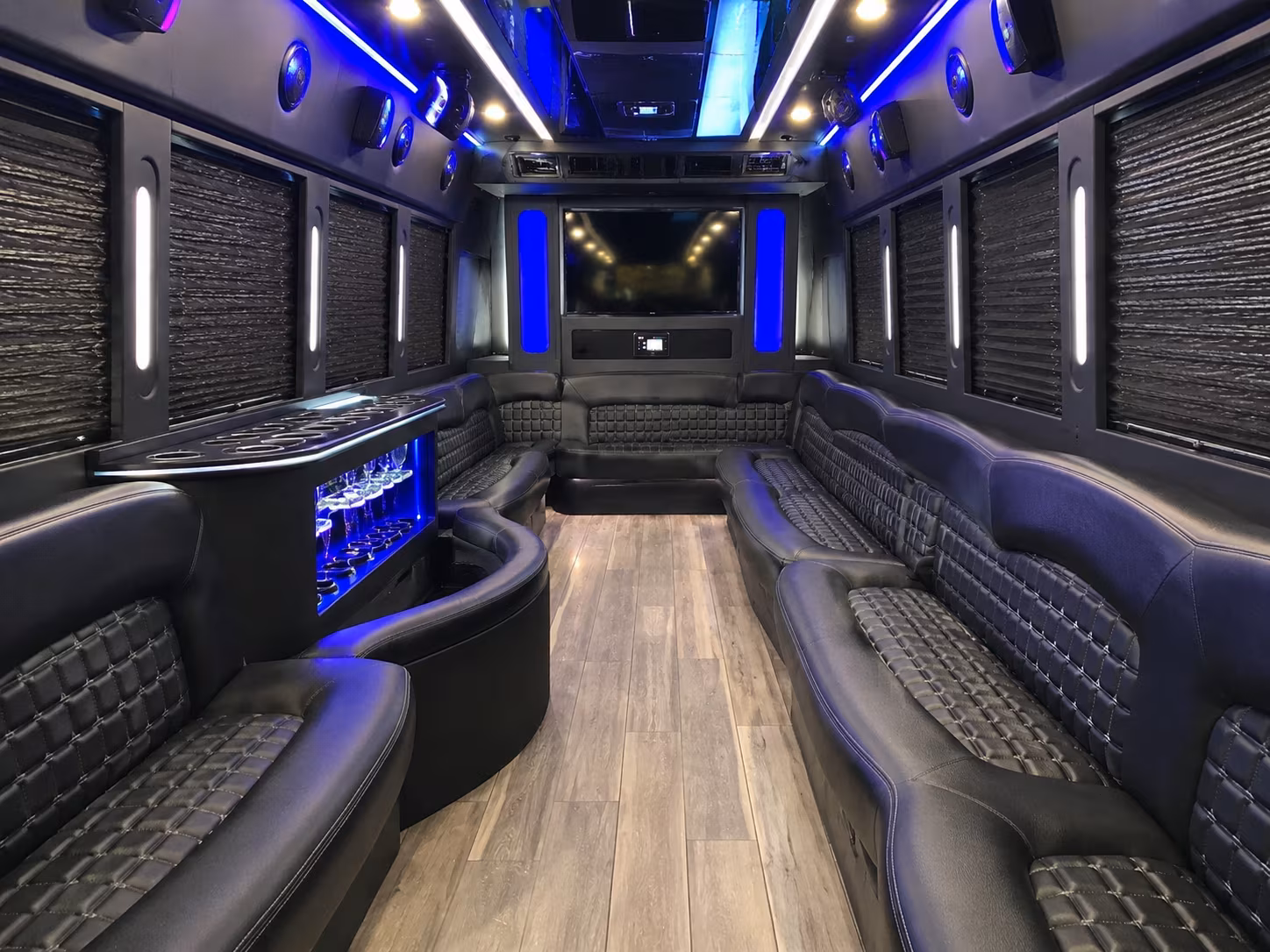 New York Sporting Event Transportation party bus exterior
