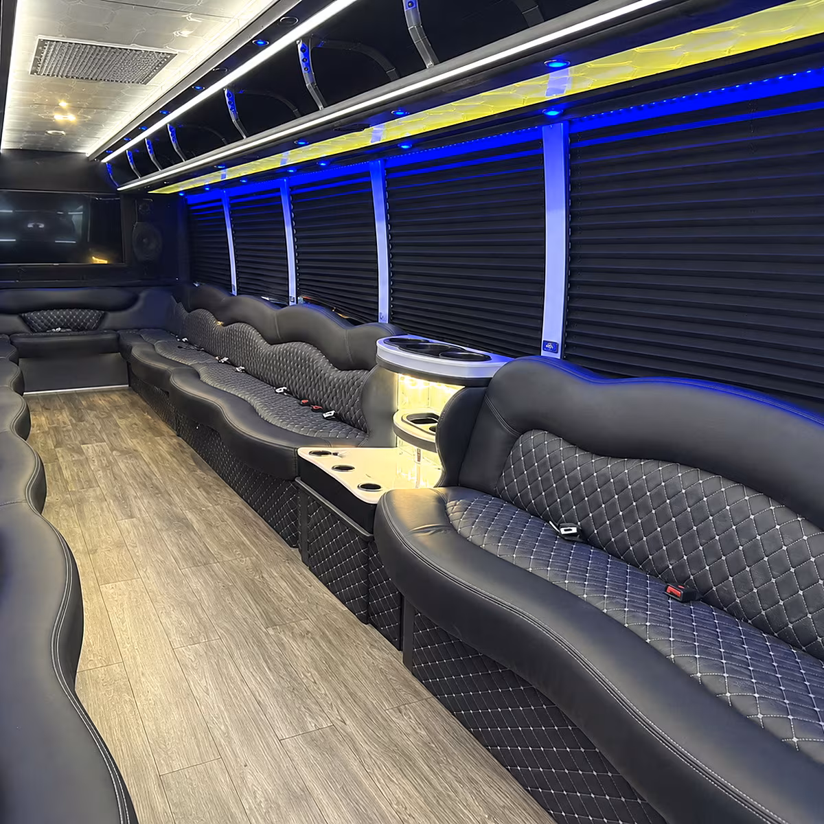 New York Sporting Event Transportation party bus interior
