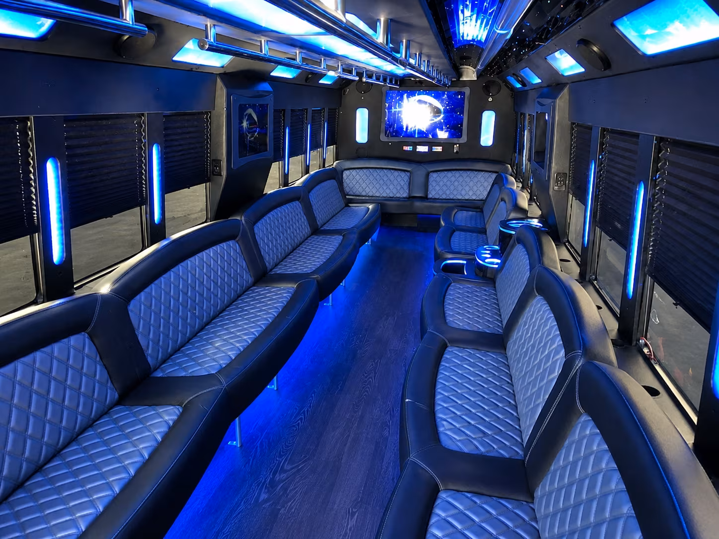 New York Wedding Transportation party bus exterior