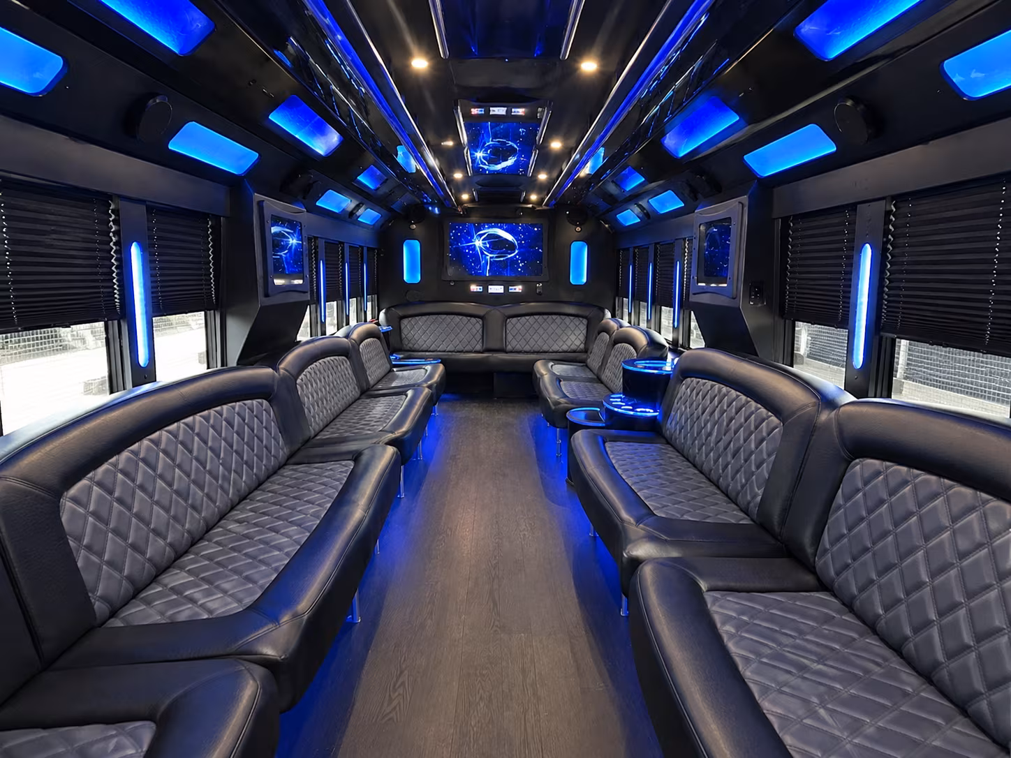 New York Wedding Transportation party bus exterior