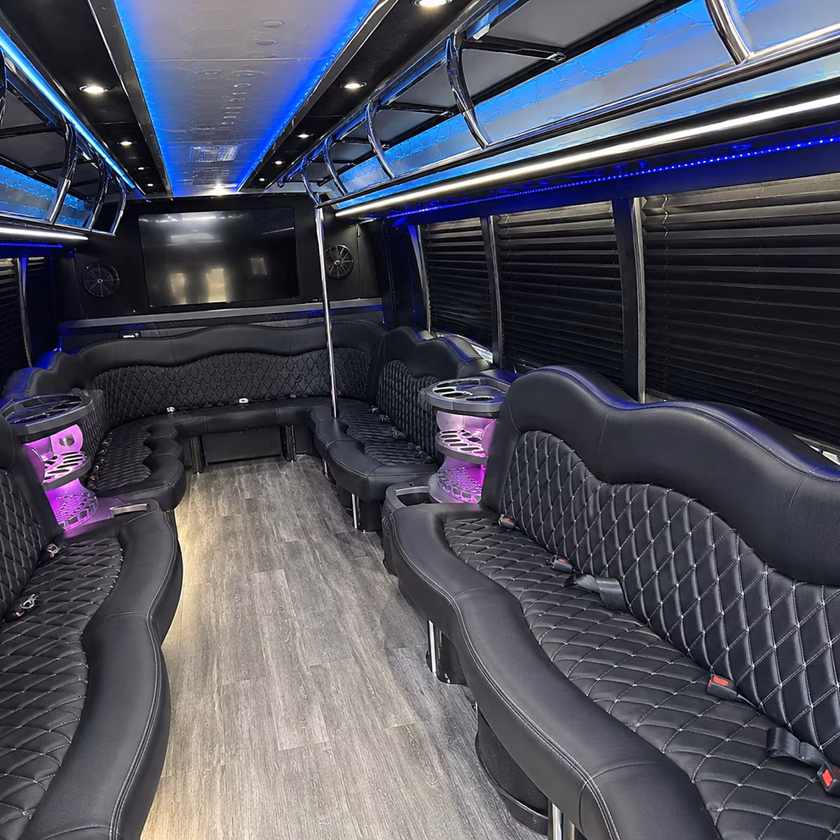 New York Wedding Transportation party bus interior