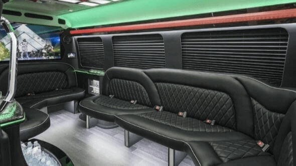Interior of Charter Bus Company Bayonne's 18 Passenger Party Bus in Bayonne