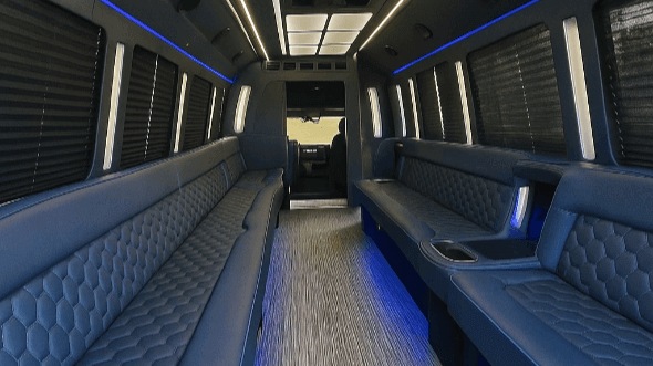 Interior of Charter Bus Company Manhattan's 20 Passenger Party Bus in Manhattan