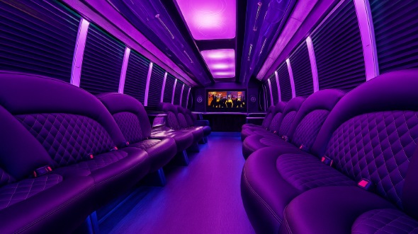 Interior of Charter Bus Company Staten Island's 20 Passenger Party Bus in Staten Island