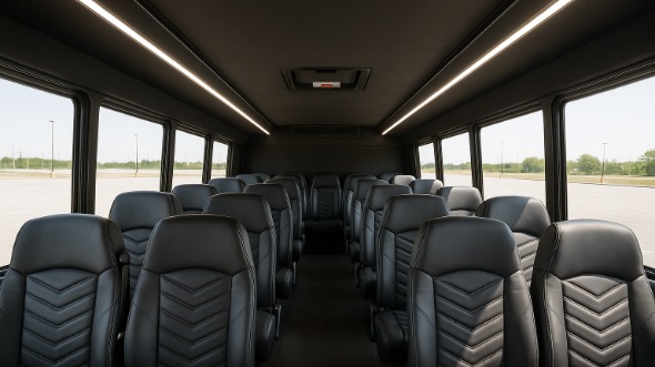 Interior of Charter Bus Company New York's 25 Passenger Mini Bus in New York