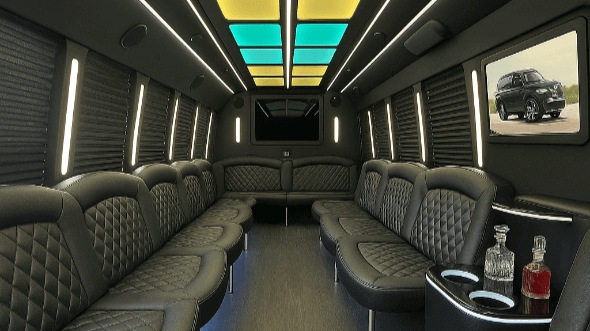 Interior of New York Party Bus Company's 25 Passenger Party Bus in New York