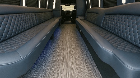 Interior of Charter Bus Company Union City's 25 Passenger Party Bus in Union City