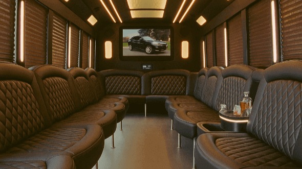 25 passenger party bus interior