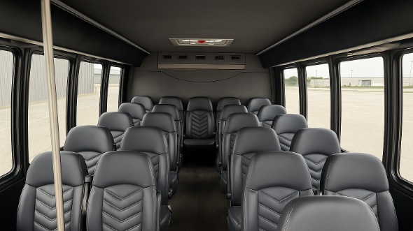 Interior of Charter Bus Company New York's 28 Passenger Minibus in New York
