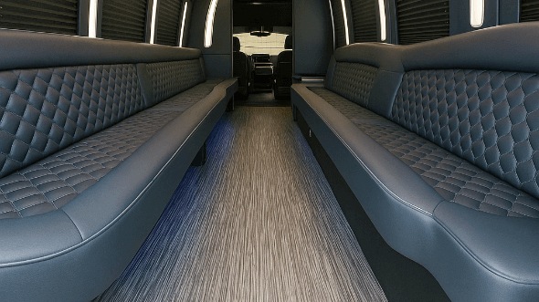 Interior of New York Party Bus Company's 28 Passenger Party Bus in New York