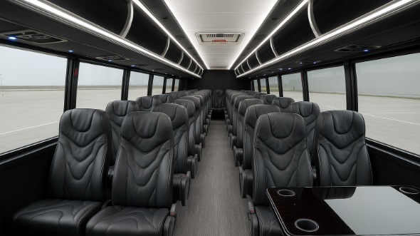 Interior of Charter Bus Company New York's 30 Passenger Minibus in New York