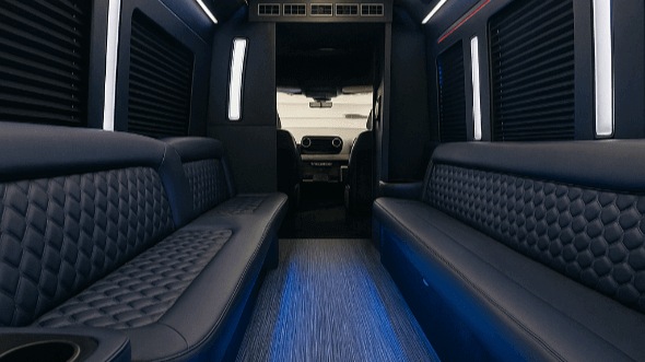 Interior of Charter Bus Company Manhattan's 30 Passenger Party Bus in Manhattan