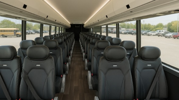 Interior of Charter Bus Company New York's 35 Passenger Mini Bus in New York