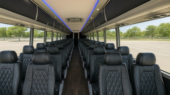 Interior of Charter Bus Company New York's 40 Passenger Charter Bus in New York