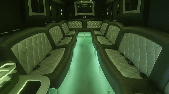 Interior of Charter Bus Company Bayonne's 40 Passenger Party Bus in Bayonne