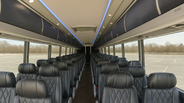 Interior of Charter Bus Company New York's 45 Passenger Charter Bus in New York