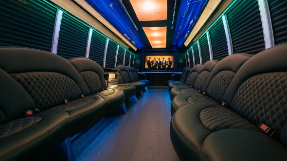 Interior of Charter Bus Company Bayonne's 50 Passenger Party Bus in Bayonne