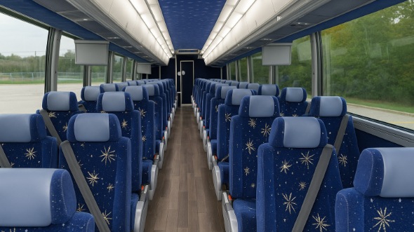 Interior of Charter Bus Company New York's 51 Passenger Charter Bus in New York
