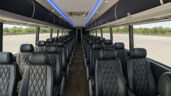 Interior of Charter Bus Company New York's 56 Passenger Charter Bus in New York