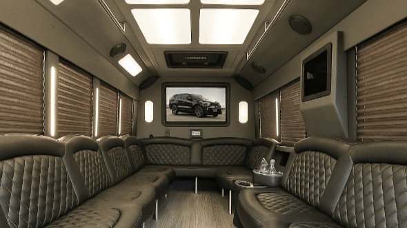 new york 40 passenger party bus interior